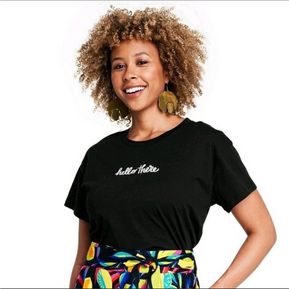 tabitha brown Tops Tabitha Brown For Target Womens Hello There Top Tee Tshirt Black New